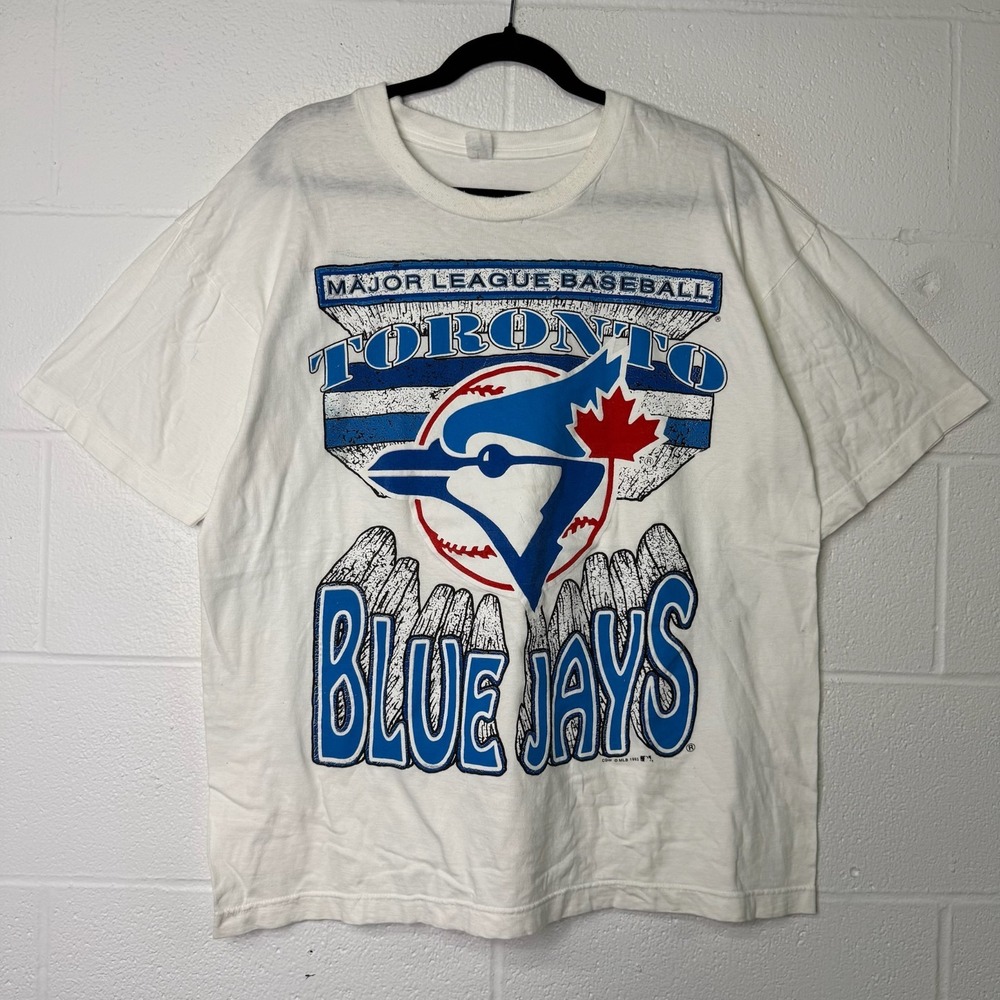 Vintage 90s Toronto Blue Jays MLB Baseball T-Shirt White Sz XL B2699